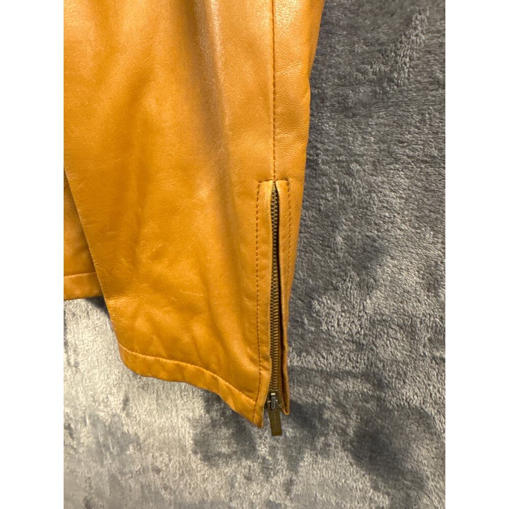 Designer x Burberry London x VTG Y2K Tan Leather Bomber Jacket Men’s EU 52/US L - Picture 13 of 16